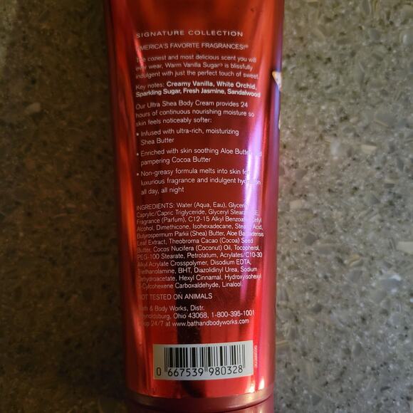 Set of 2 Bath & Body Works Warm Vanilla Sugar 10 oz Shower Gel 8 oz Body Cream - Picture 3 of 5